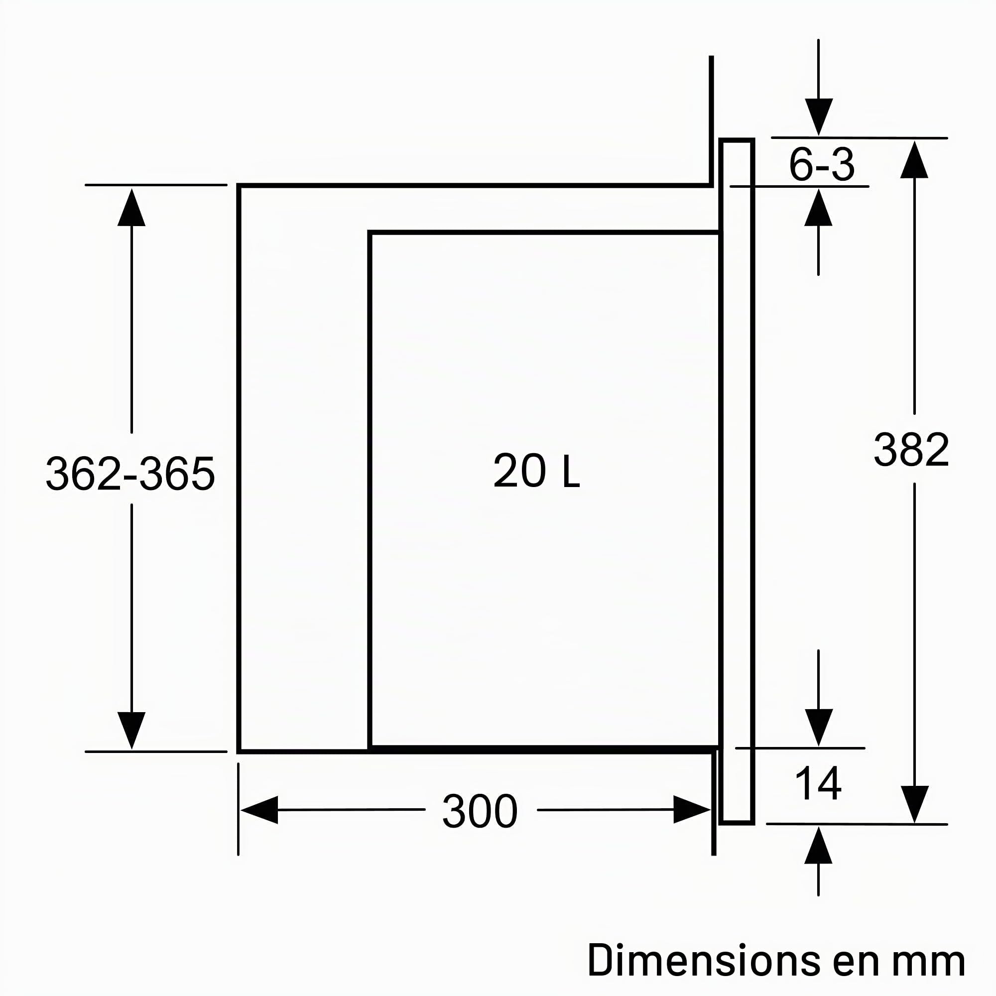 Bosch BEL523MS0 Série 4 - Micro-ondes intégrable - 60 x 38 cm - 5 puissances - 20L - Inox