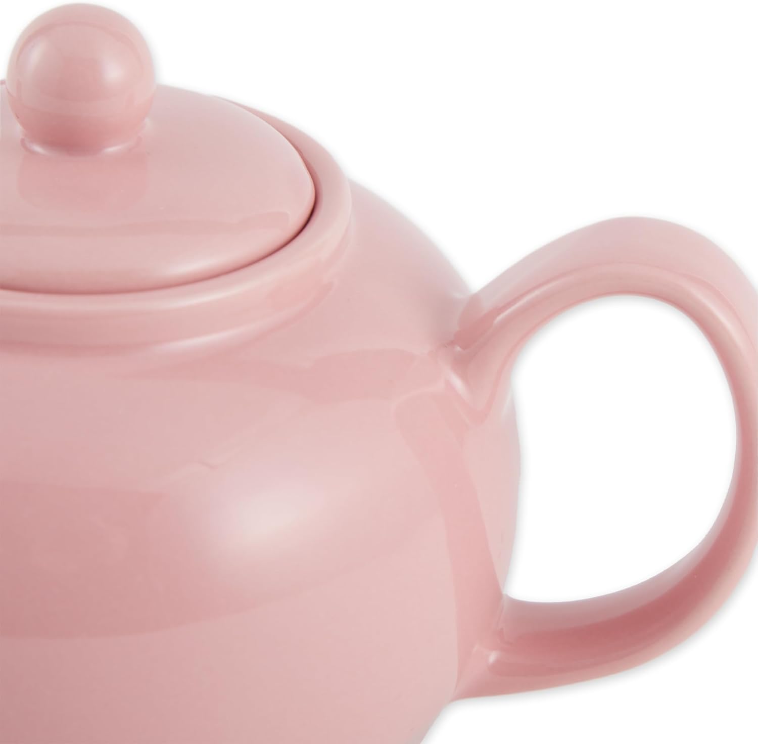 RSVP International Stoneware Teapot Collection, Microwave and Dishwasher Safe, 42 oz, Pink