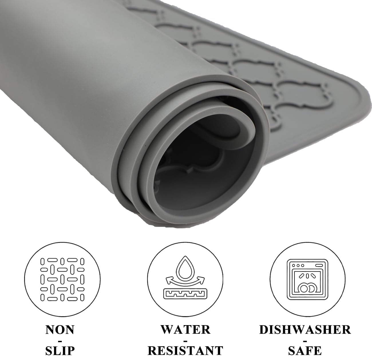 Silicone Stove Top Cover for Electric Stove- Range Covers for Electric Stove,Silicone XXL Dish Drying Mat, Glass Cooktop Covers, Flat RV Range top Mats (Gray, 20"x28")