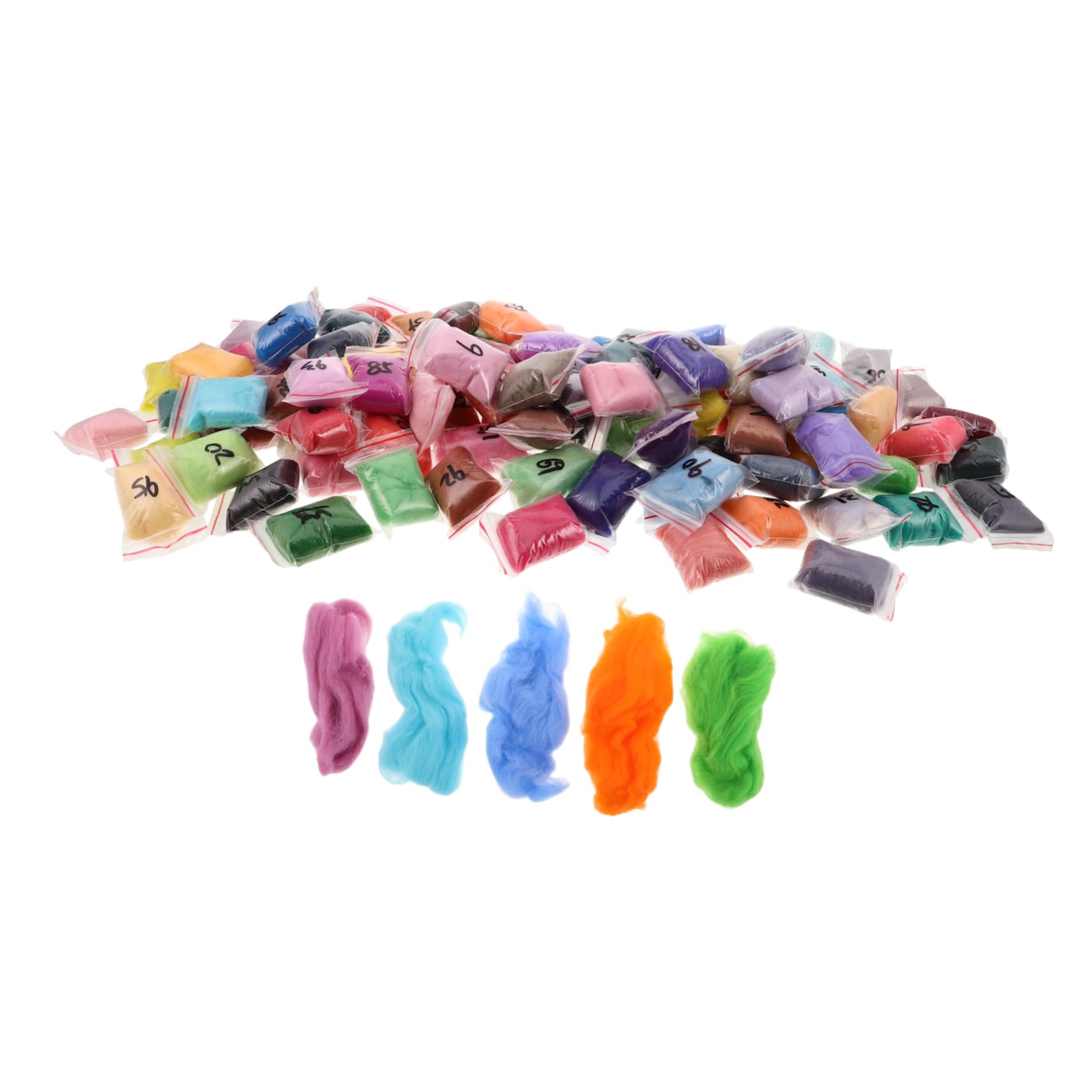 SHINEOFI 100piezas Fieltro De Lana Para Fieltrar Aguja Colores Mecha De Lana Suave Kit Para Manualidades Diy Para Proyectos Creativos