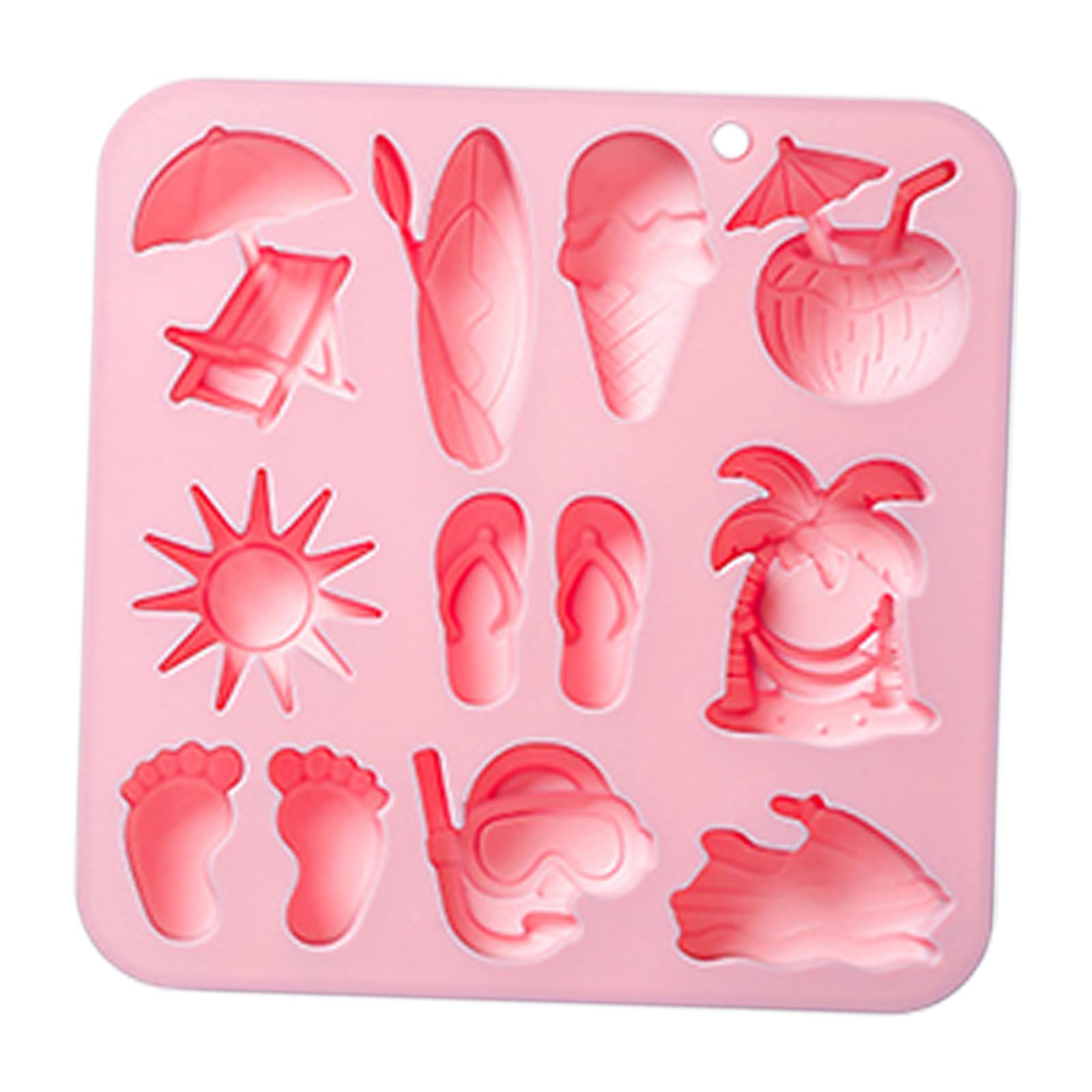 LWHZOFR Dessert Silicone Tray 12 Cavity Beach Theme Mold for Chocolate Wax Melt Soap Resin Projects
