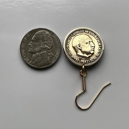 Miniatura 7 de Spain España 1 Peseta Spanish coin earrings escudo Español Madrid Barcelona Sevilla Málaga Córdoba Valencia Granada Zaragoza Toledo Cadiz Bilbao