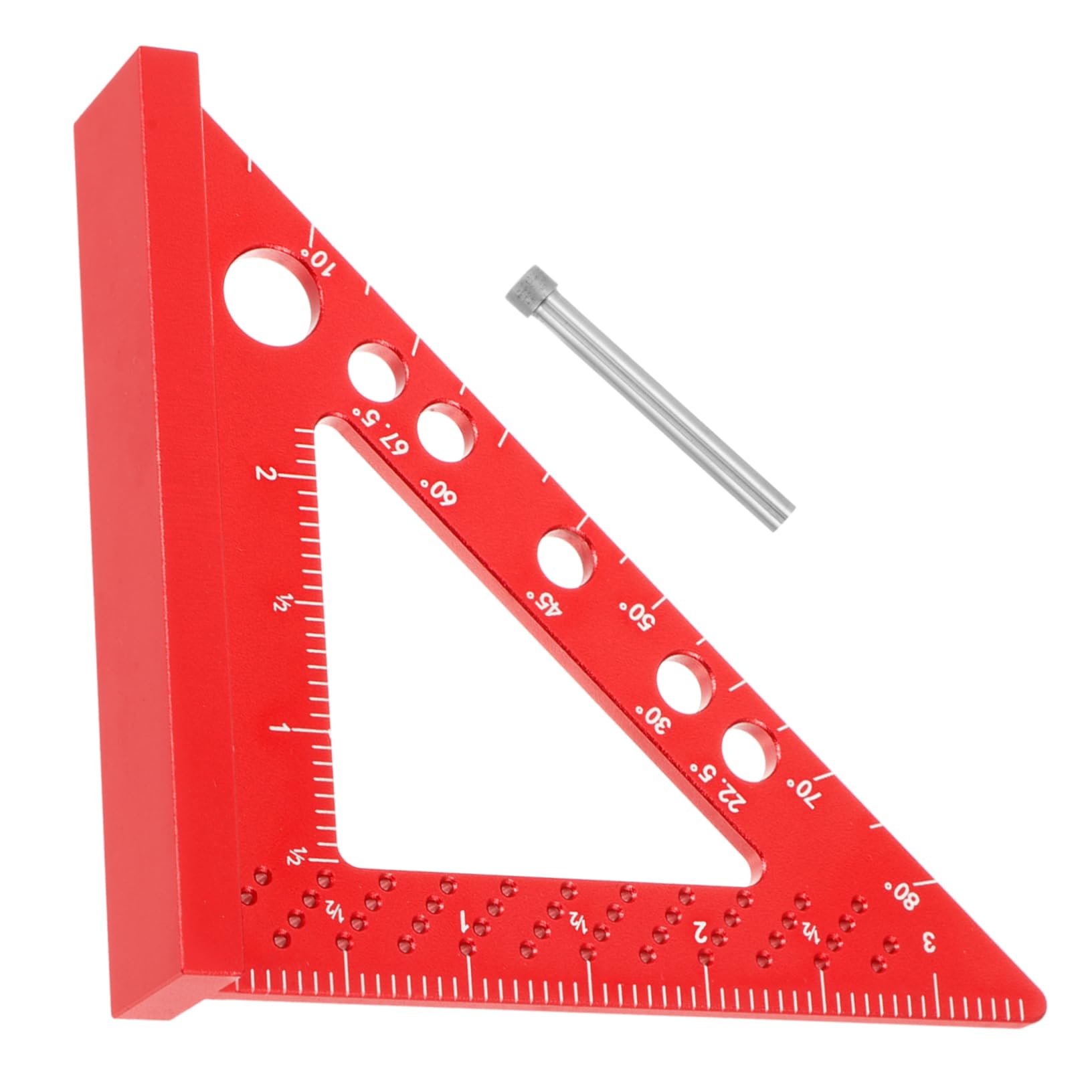 SHINEOFI 4 Pezzi Funzionamento del righello angolo retto attrezzo Carpenter Measuring sportore quadrato righello di misurazione strumenti di misura Carpenter Ruler alluminio rosso