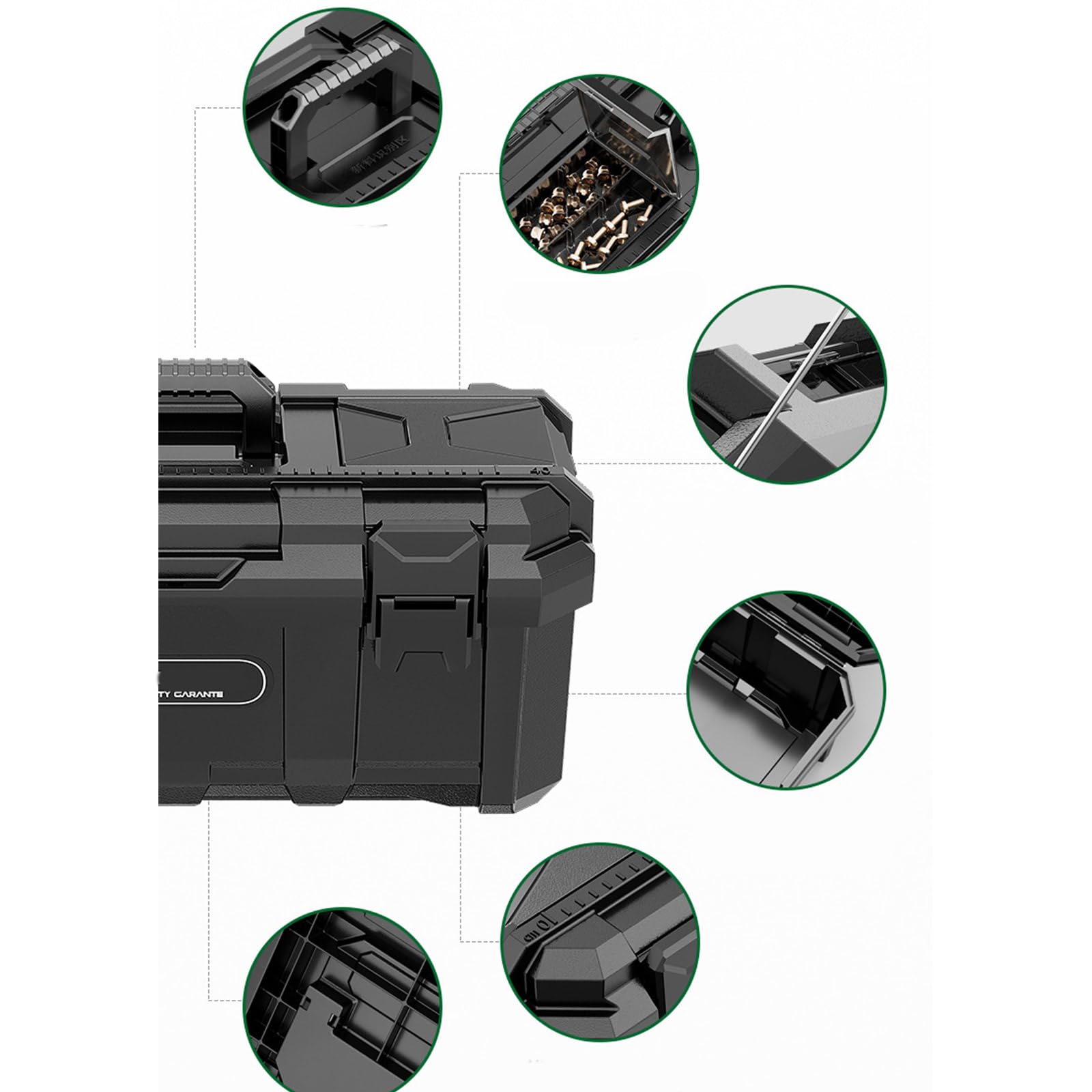 Caja de herramientas esencial con cerradura con mango ergonómico para reparación de aparejos de pesca