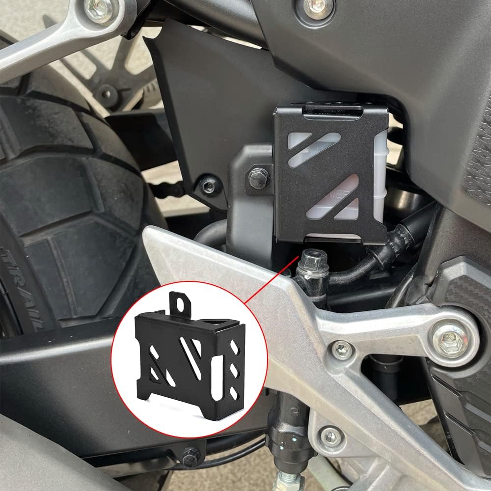 Motorcycle Rear Brake Pump Fluid Tank Oil Cup Reservoir Guard Cover Protector (for Honda Vehicle) CB500 Hornet CBR500R CB500X CB500F SCL500 CL500 NX500 (Black)