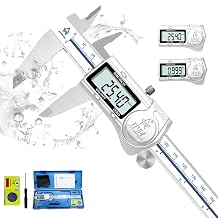 Digital Caliper,6 Inch Caliper Measuring Tool,IP54 Waterproof Protection Design,Large LCD Screen,Electronic Digital Micrometer with Inch Metric Fraction