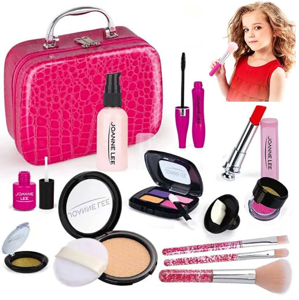 YelaJoy Pretend Makeup Kit for Girls, Kids Makeup Set Pretend Play for Toddlers Fake Make up Toys with Cosmetic Bag for Birthday Play Make up for Little Girls Age 6+