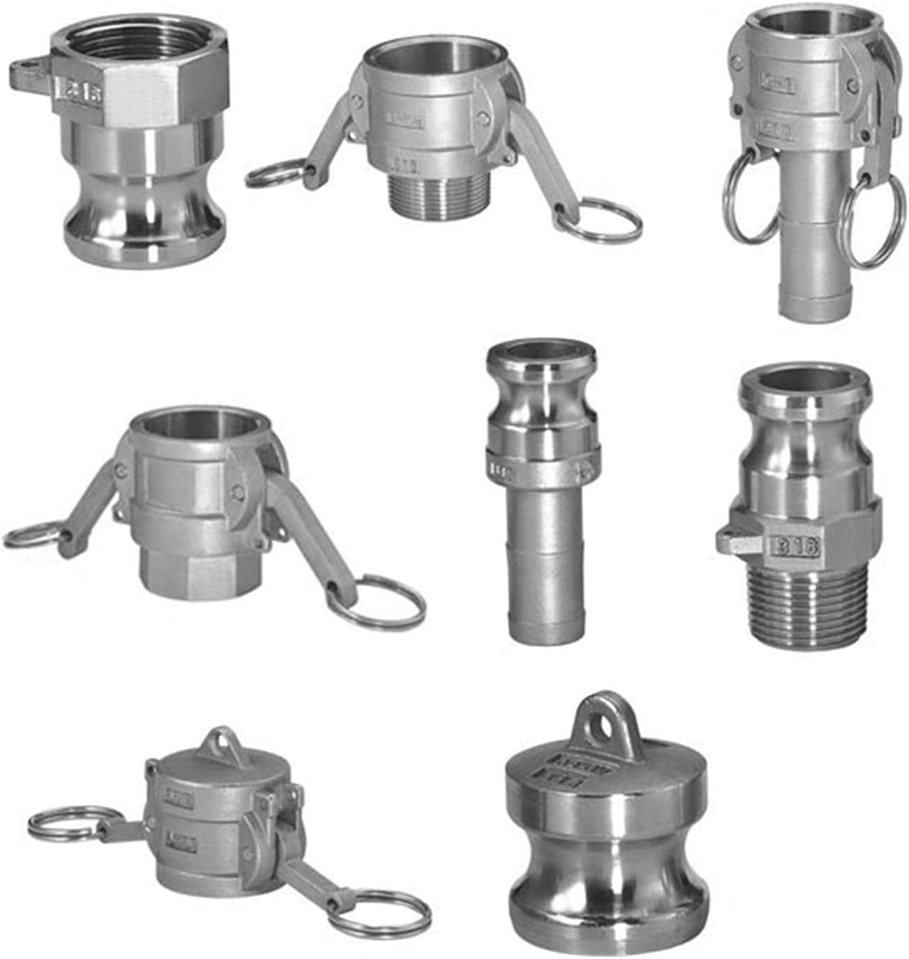 Conectores de tubería Accesorios a prueba de fugas Accesorios for conductos versátiles Adaptador de acoplamiento de acero inoxidable 304 Desconexión rápida con lengüeta, for acoplamiento de bomba de m