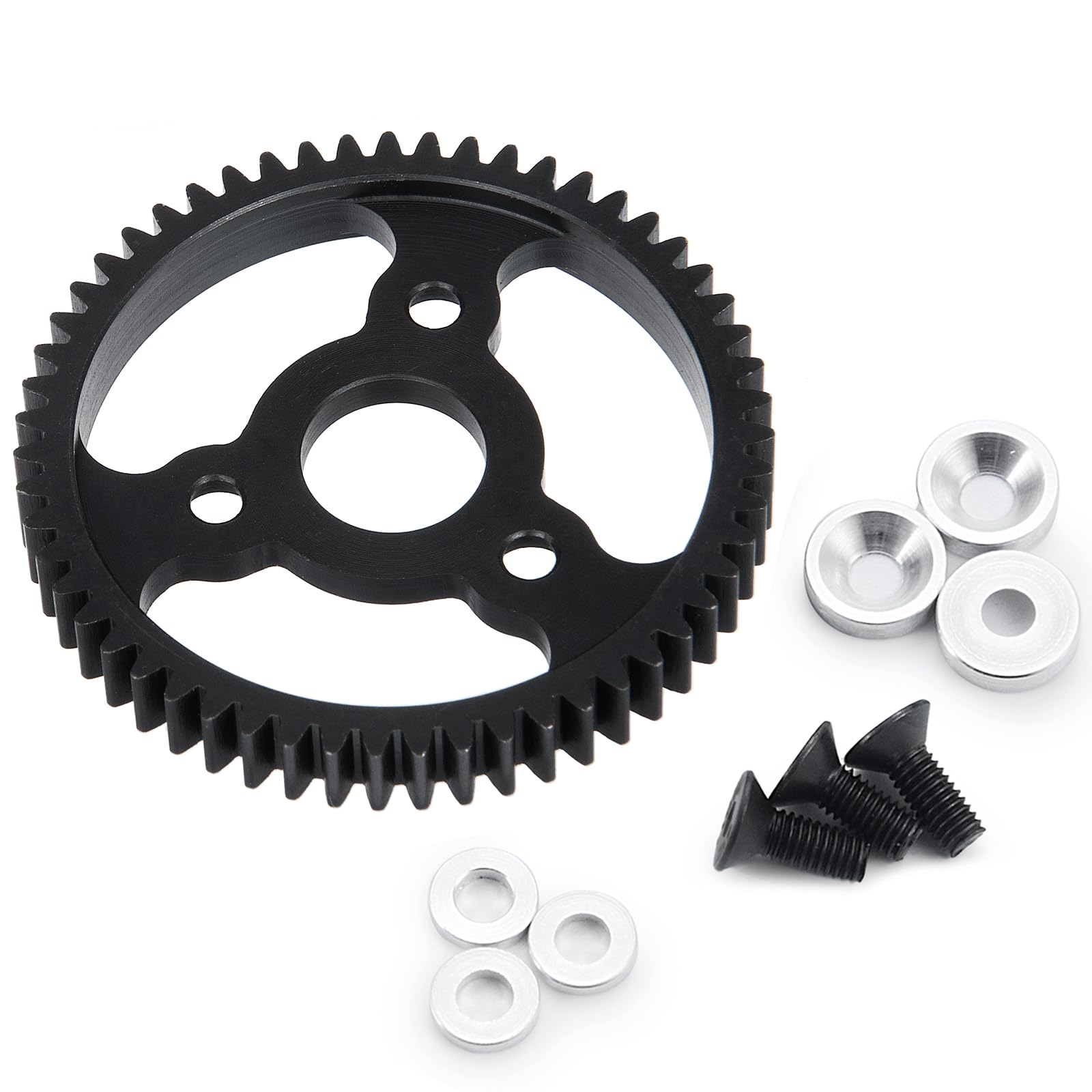 BRKRC Steel Gears 0.8 Mod 32P 50T 54T 55T 56T Spur Gear for Arrma 1/10 Tra-xxas Slash 4x4 Granite Senton Typhon Blx 3S 4S 2wd (55T)