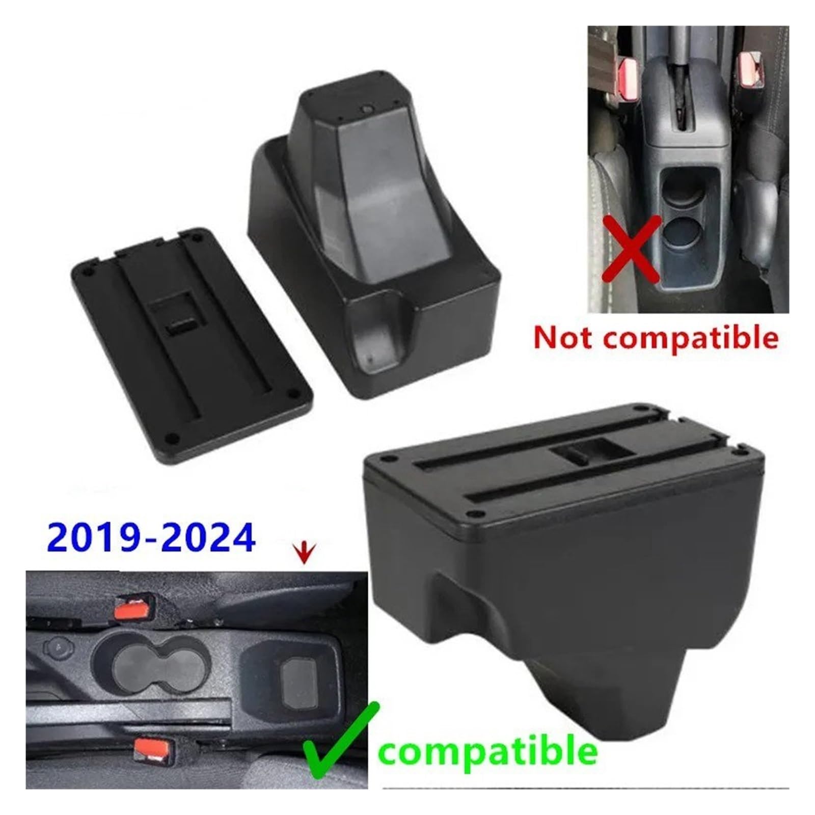 Braccioli per Peugeot 2008 208 2019-2024 2023 2022 2021 2020 Bracciolo Auto Scatola Portaoggetti Parti Retrofit Dedicate Accessori Interni Poggiabraccio(A 1 Black Line No USB)