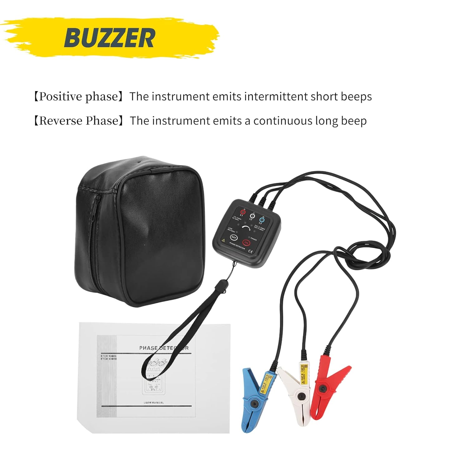 Phase Sequence Meter,AC70-1000V Non- Phase Sequence Detector,Phase Rotation Monitor Magnetic Base Phase Meter