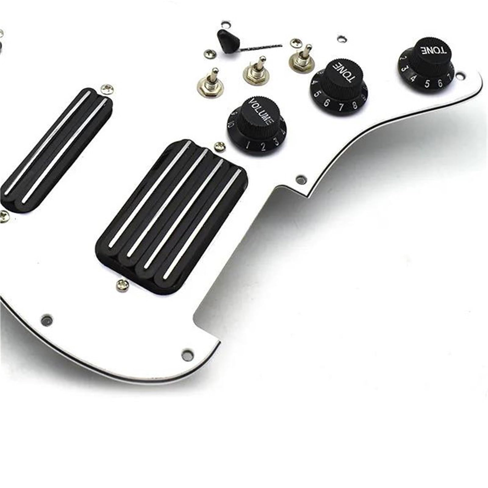 Fácil De Jugar Golpeador Pastilla Placa Rascadora Precableada Cargada División De Bobina 2 Humbucker + Pastilla Golpeador De 4 Bobinas Con Pastilla De Interruptor De Corte Único