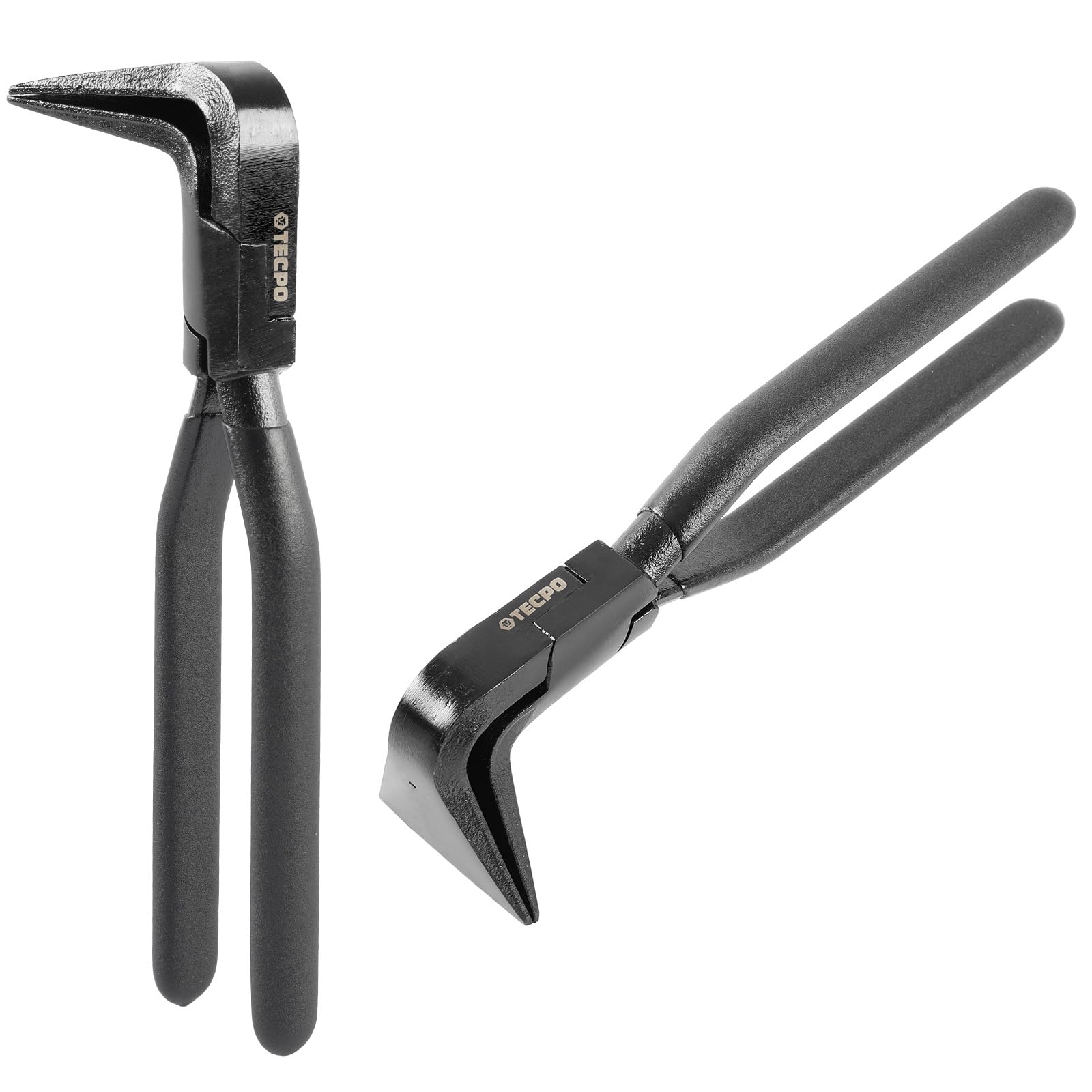 TECPO Set di 3 pinze piegate 0° 45° 90° – dritte, angolate, isolate a immersione 280 mm – Pinza piegatrice – per smussare lamiere con larghezza massima di apertura di 60 mm