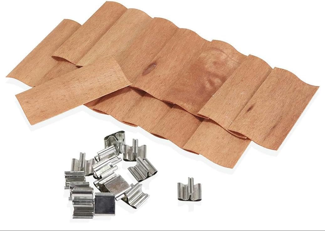 Lar Drewniany Wic do produkcji świec, 10 szt., 30, 120 mm, S drewniany wik z metalowymi uchwytami, bezdymny, trzeszczący wik do świec sojowych, idealny do samodzielnego wykonania świec