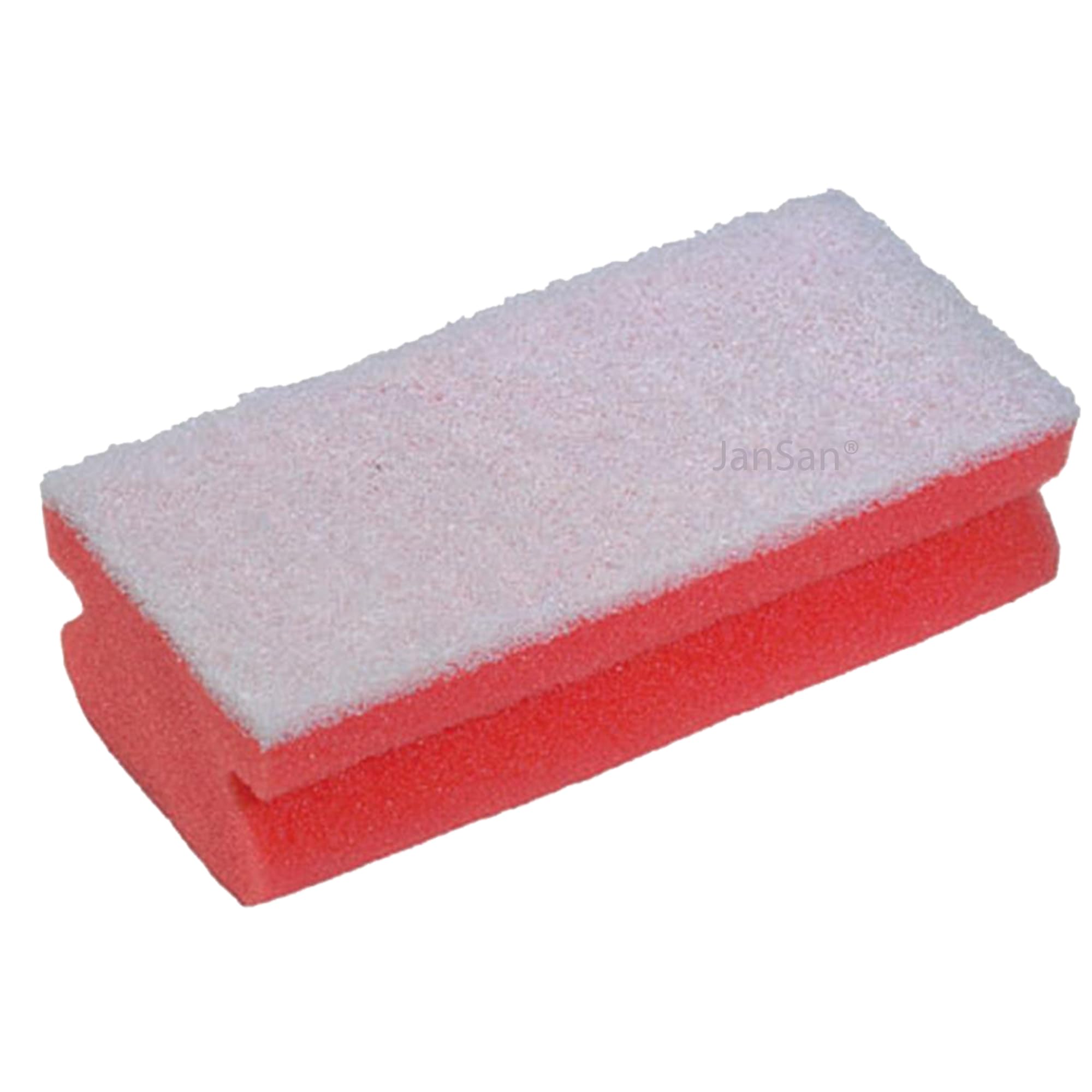 JanSan® Easigrip Non-Scratch Sponge Scourer ~ 10 Sponges (Red)