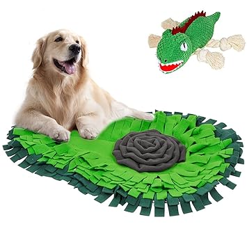 NIBLU Snuffle Mat for Dogs, Pet Slow Feeding Mat for Large Small Dogs+Plush Rope Legs Dog Toy,Interactive Puzzle Toys for Encourages Natural Foraging Skills and Stress Relief,Machine Washable
