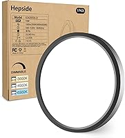 Vista 34 de Paquete de 2 lámparas de techo LED de montaje empotrado, color negro, 12 pulgadas, 28 vatios, regulable y 3000K-4500K-6000K, lámpara de techo de 3