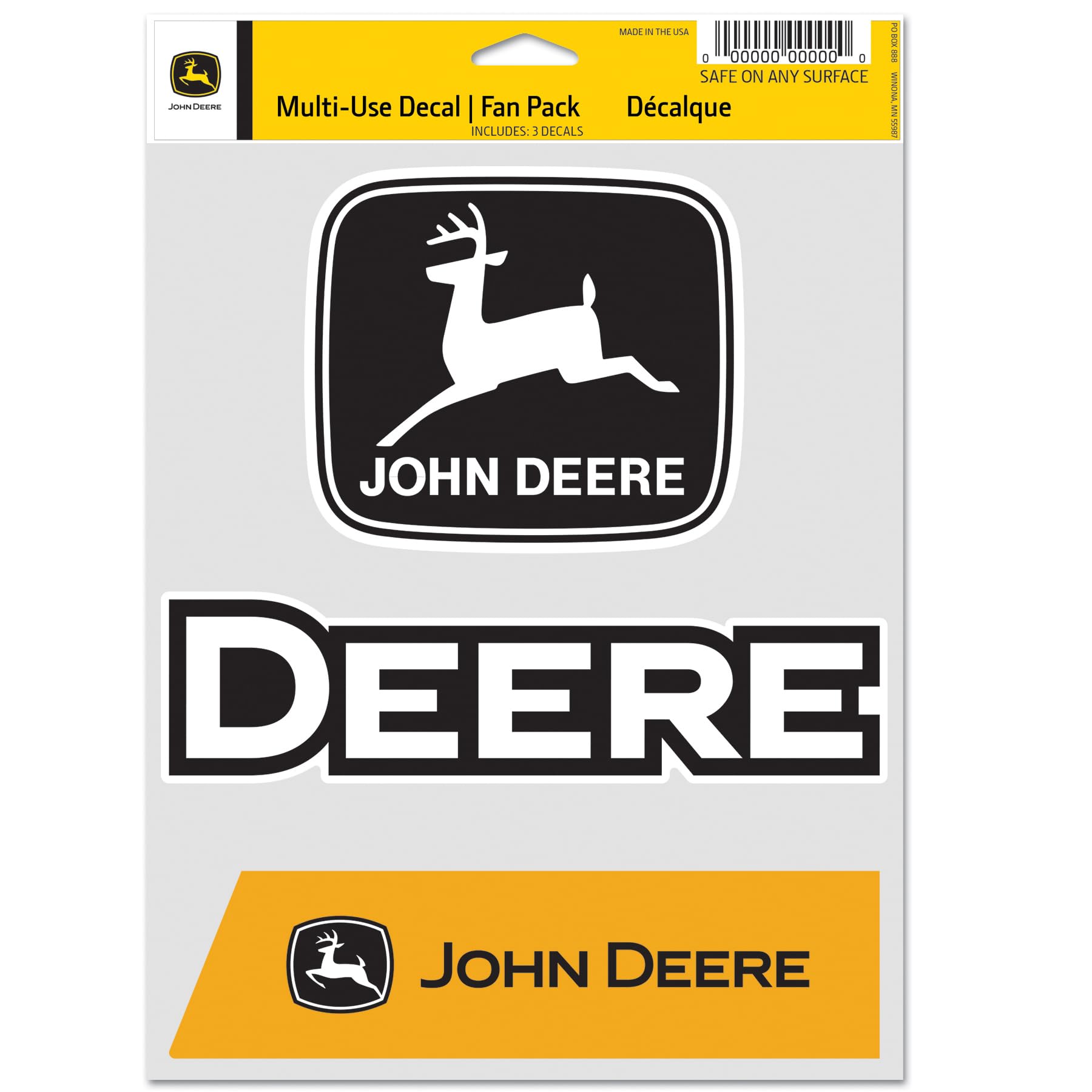 WinCraft Mehrzweck-Aufkleber-Fan-Pack John Deere Konstruktion