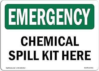 OSHA Emergency Sign - Chemical Spill Kit Here | Vinyl Label Decal | Protect Your Business, Construction Site, Warehouse & Shop Area | Â Made in The USA
