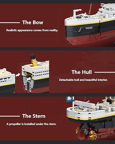 Miniatura 4 de dOvOb Titanic Model Building Blocks Set, 2022 Pieces Bricks, Compatible with Major Brands