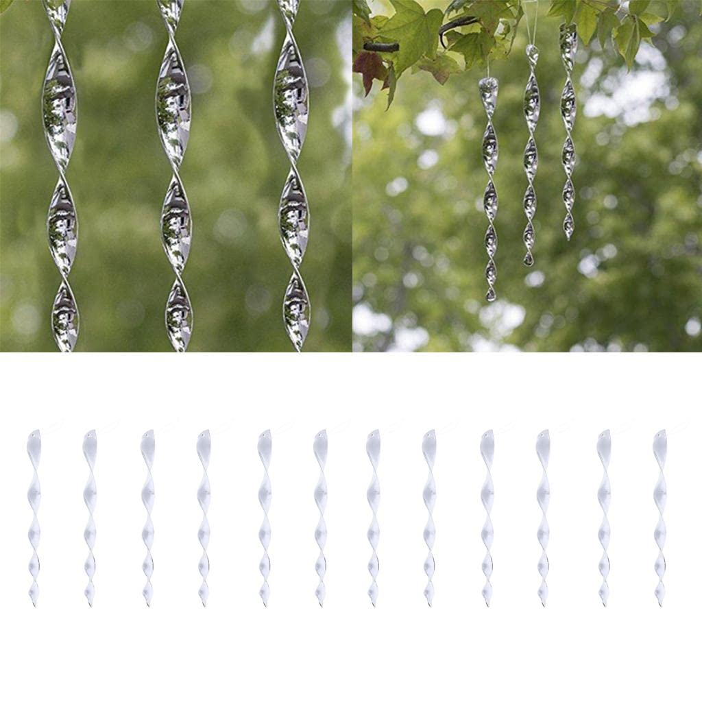 CALANDIS™ 12Pcs Bird Repellent Wind Twisting Scare Rods Reflective Spiral Deterrent | Other Weed & Pest Control | Weed & Pest Control | Gardening Supplies | Yard, Garden & Outdoor Living-image-32
