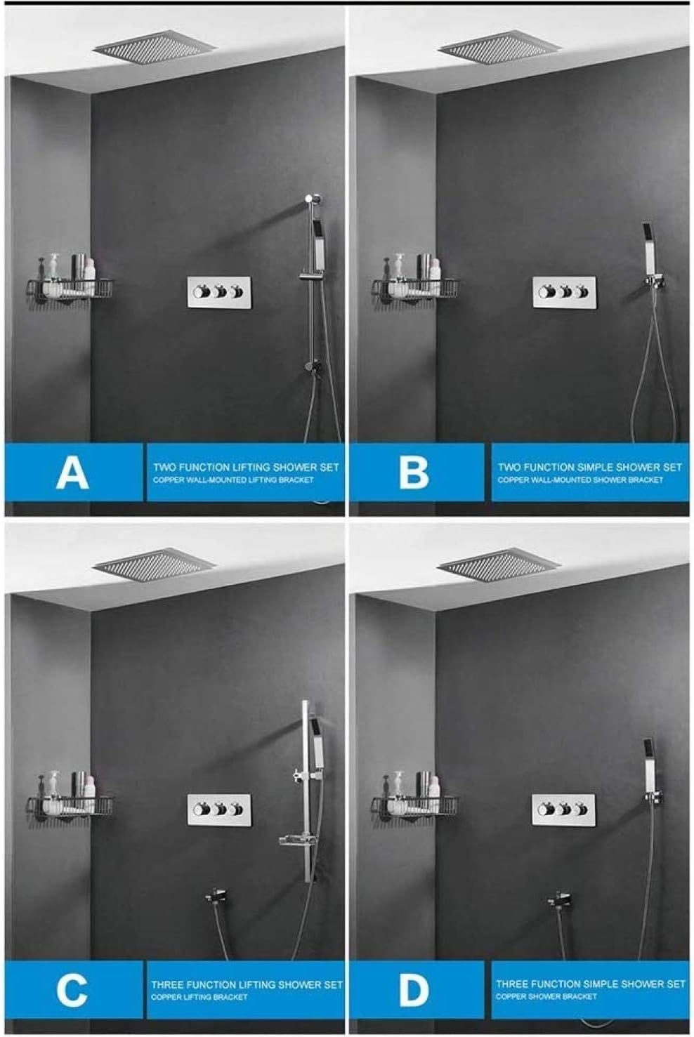 Shower Set Concealed Shower Set 2 Function Constant Temperature 320 320 Sky Curtain top Spray Beautiful Practical