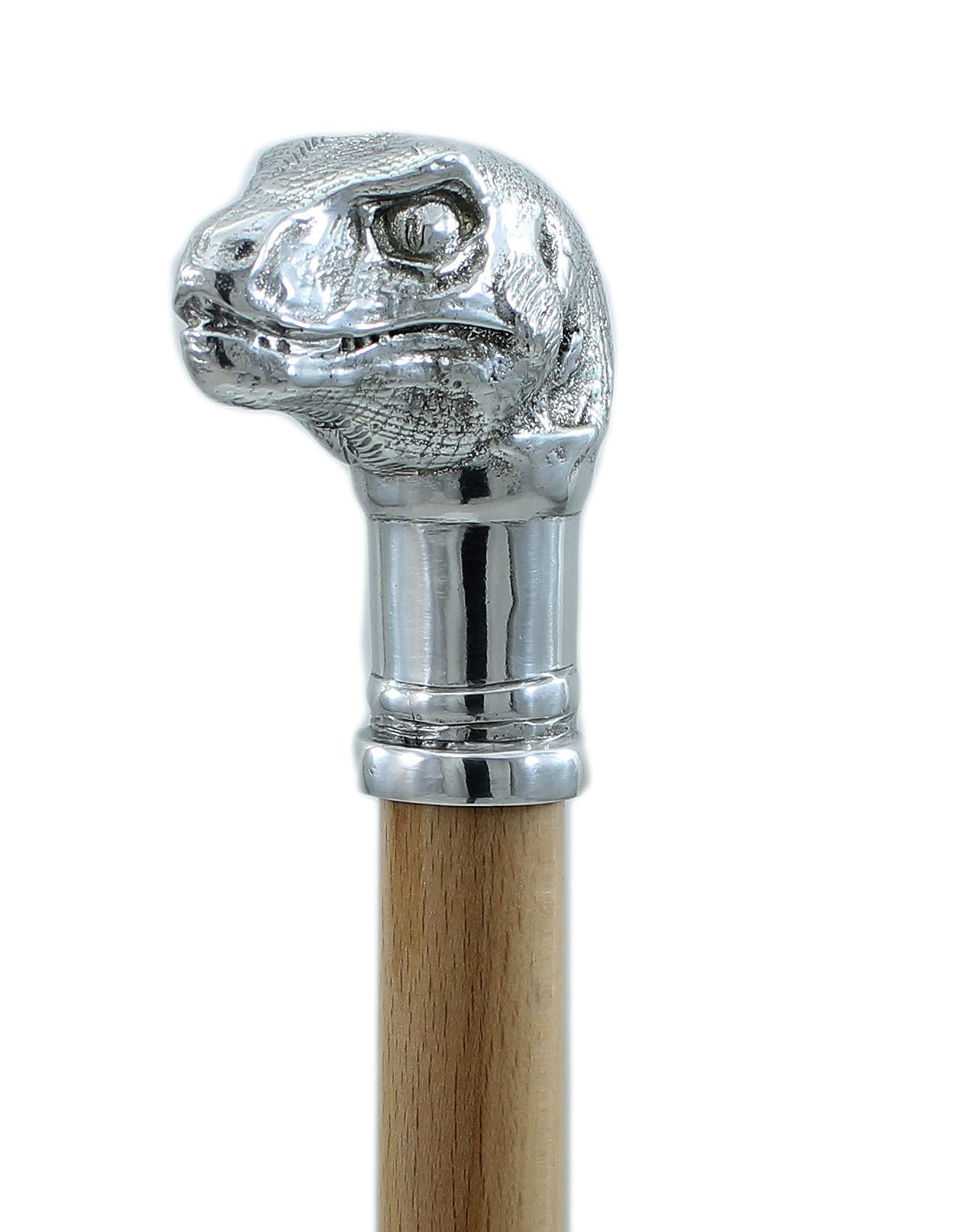 Bastón de paseo con mango Raptor de madera y peltre plateado para hombre y mujer elegante ortopédico