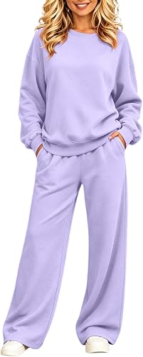 ASUIU Womens Sweatsuits 2 Piece Set Crewneck Sweatshirt and 