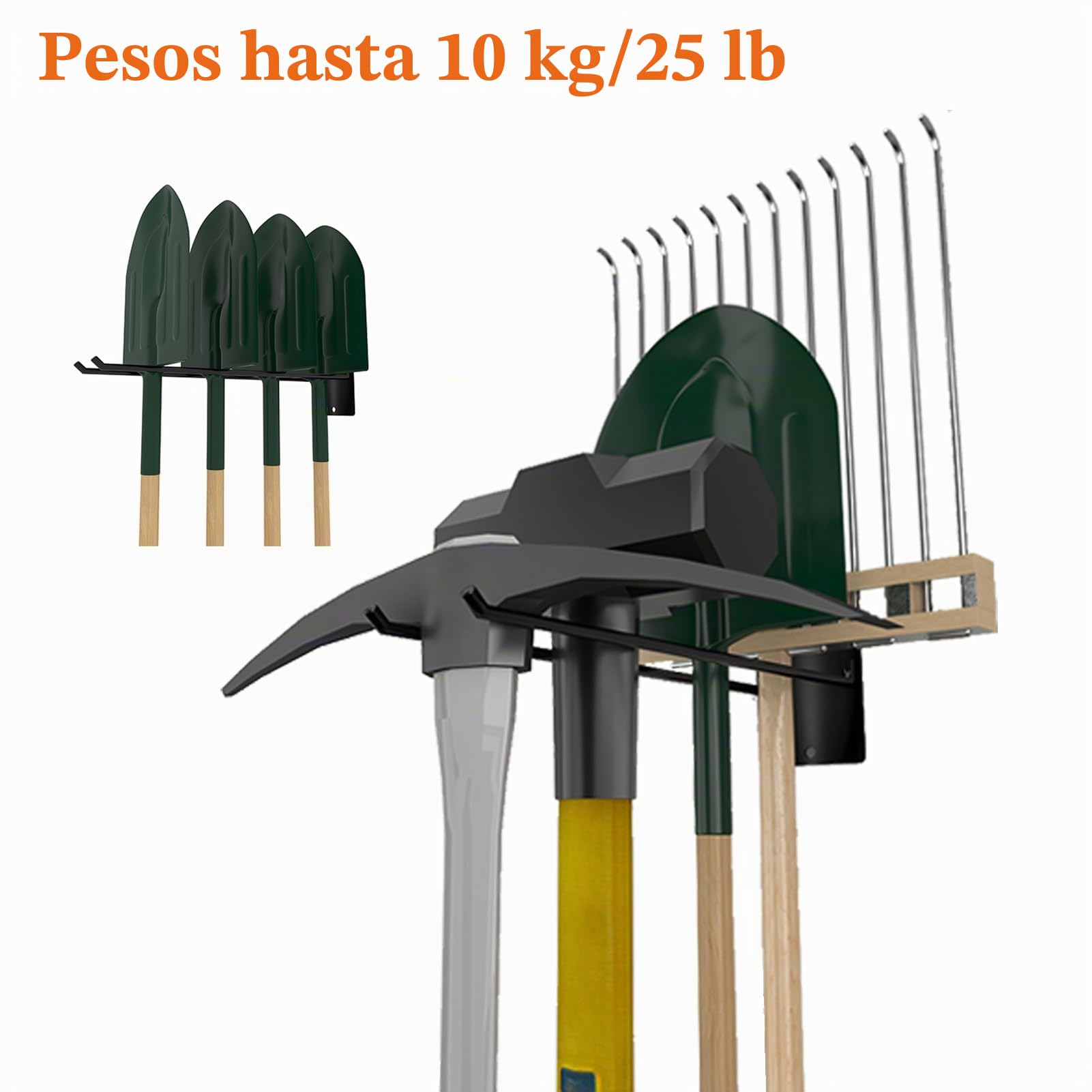 Paquete de 2 ganchos de garaje resistentes, ganchos de almacenamiento de montaje en pared de 30 cm para sillas, sillas de playa, cochecitos, escaleras, herramientas de jardín, mangueras