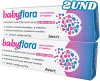 Kit 2 Babyflora 10g Avert Suplemento com Probiótico e Prebiótico para Filhotes de Cães e Gatos