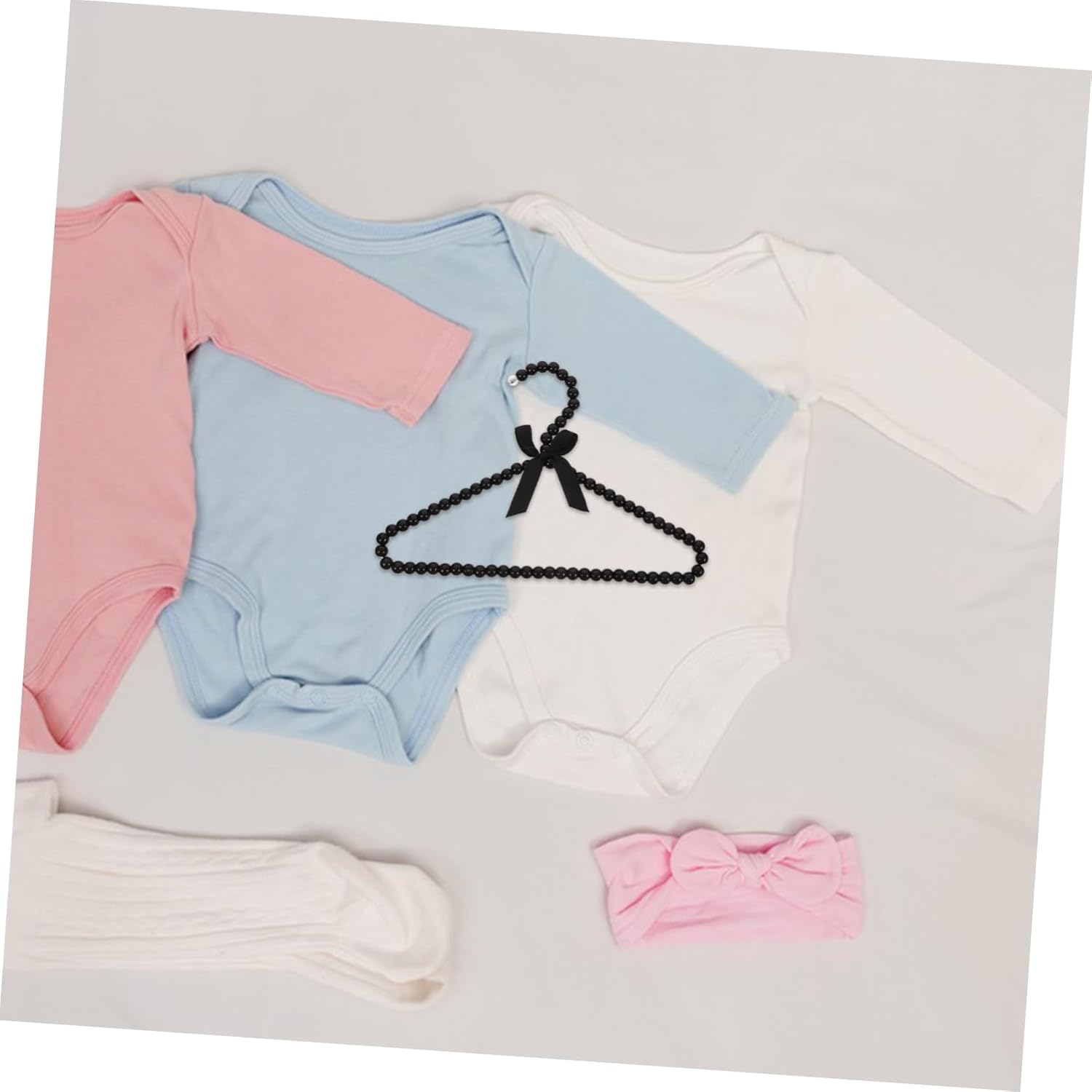 GLEAVI 12pcs Clothes Hangers with Bowknot for Boy Girl Pets Elegant Non- Garment Rack for Coat Shirt for Closet Organization Black