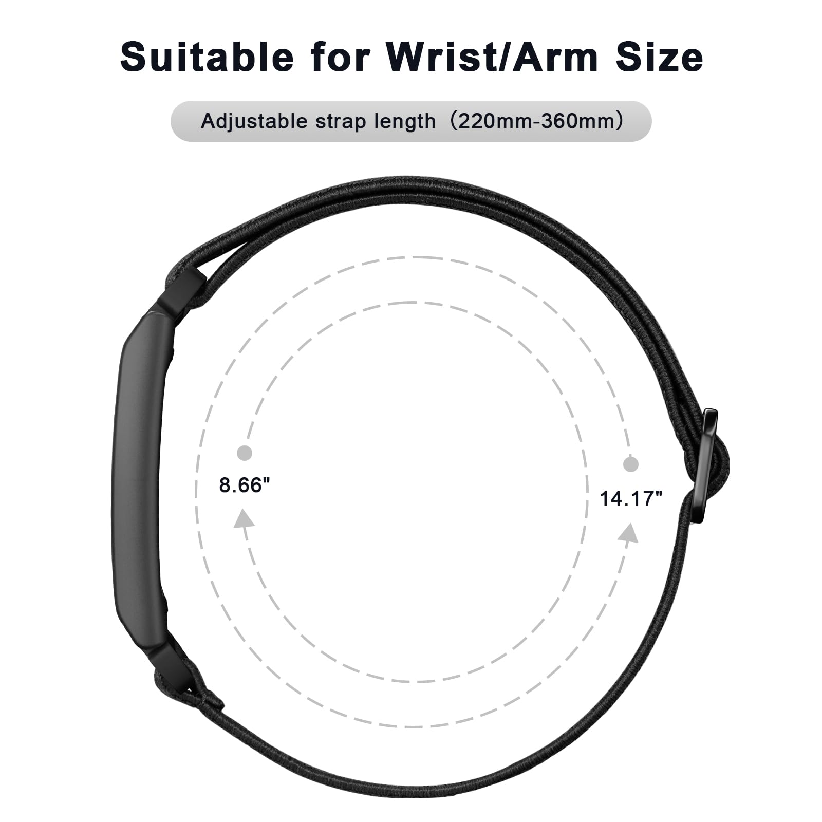 Hexasider Bracciale sportivo compatibile con Amazfit Helio Strap, cinturino in nylon per bicipiti con cassa per Zepp Amazfit Helio, accessori alla caviglia, cinturino di ricambio per uomo e donna - 4