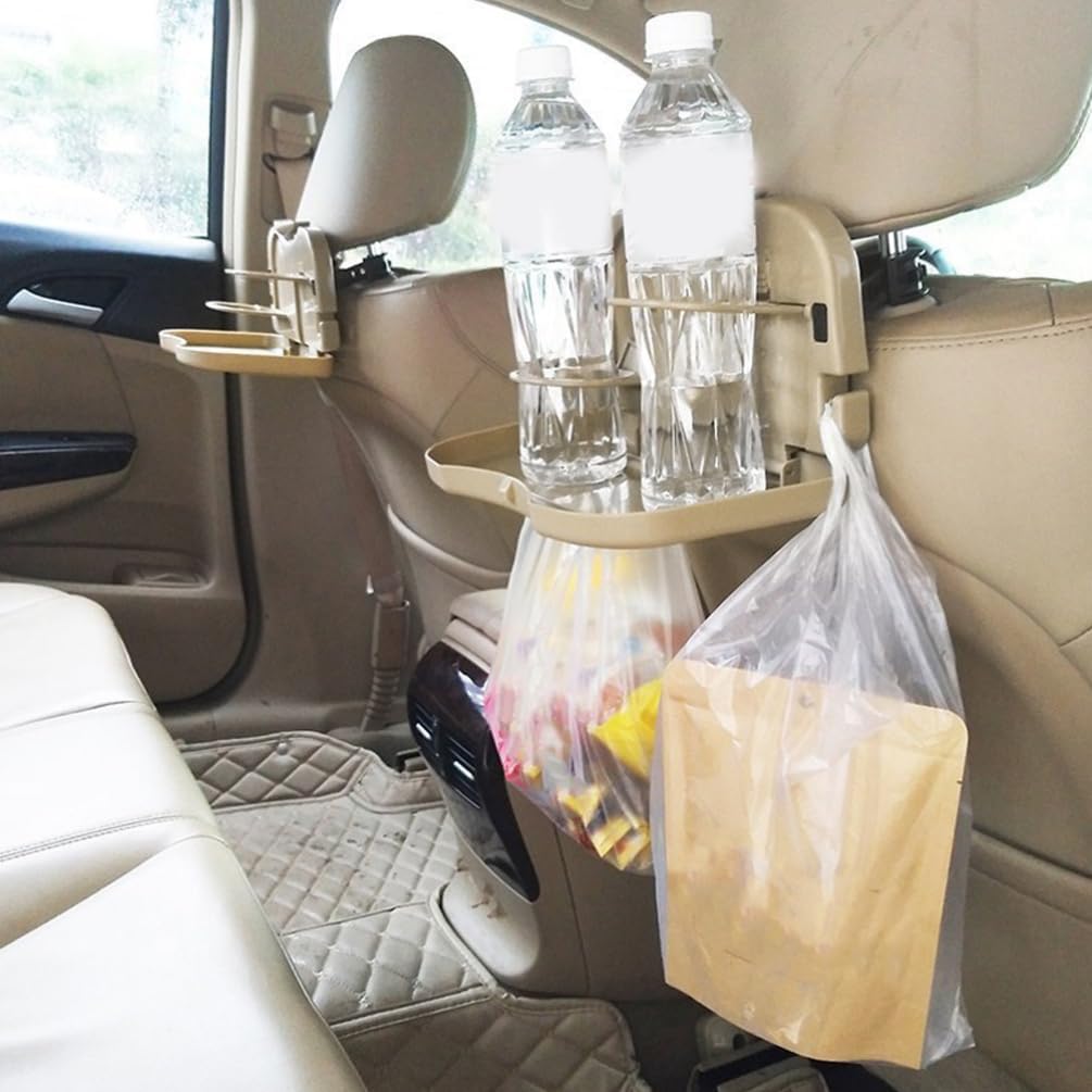 iplusmile 2pcs Backseat Tray Table Car Drink and Snack Holder for Back Seat Multi-functional Organizer for Travel Color Variation Possible