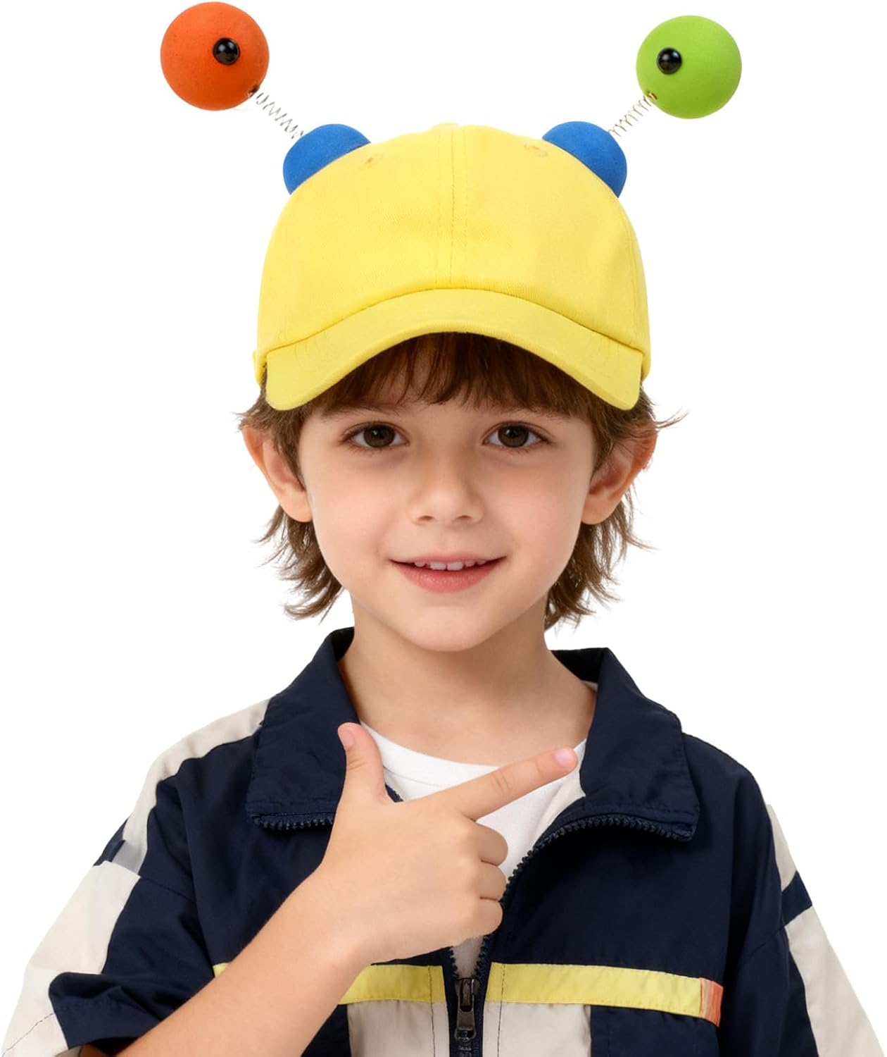 Kids Antenna Baseball Cap Funny 3D Spring Eyes Sun Hat Adjustable Cotton Cap for Boys Girls Summer School Ages 3-6