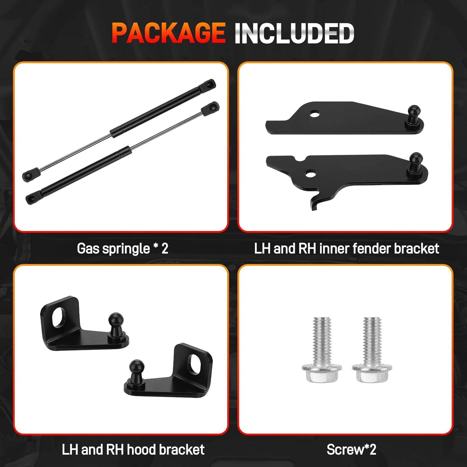 Hood Struts Compatible with Toyota Tacoma 2024 2025+ and 4Runner 2025+, Quick Hood Lift Plus System, Hood Lift Support No Drilling Required 21-27022-02
