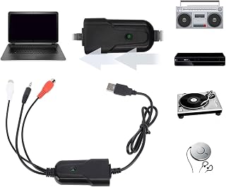 USB Sound, High Sampling Rate 3.5mm AV Interface for Cassette Tape to MP3 Converter, with Professional Audacity Editing Software for 2000 to 11