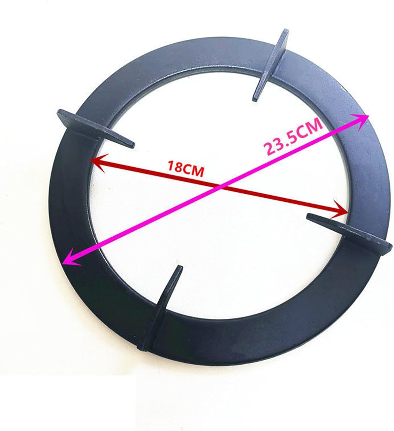 Wok Ring Stove Pan Support Wok Ring Cast Iron Ring Pan Support Stand Stove Rack Stove for Gas Hob Cooktop Rack Stove Accessories for Kitchen Wok Cooktop Cooking Pot Milk Pot, 23.5cm, Black