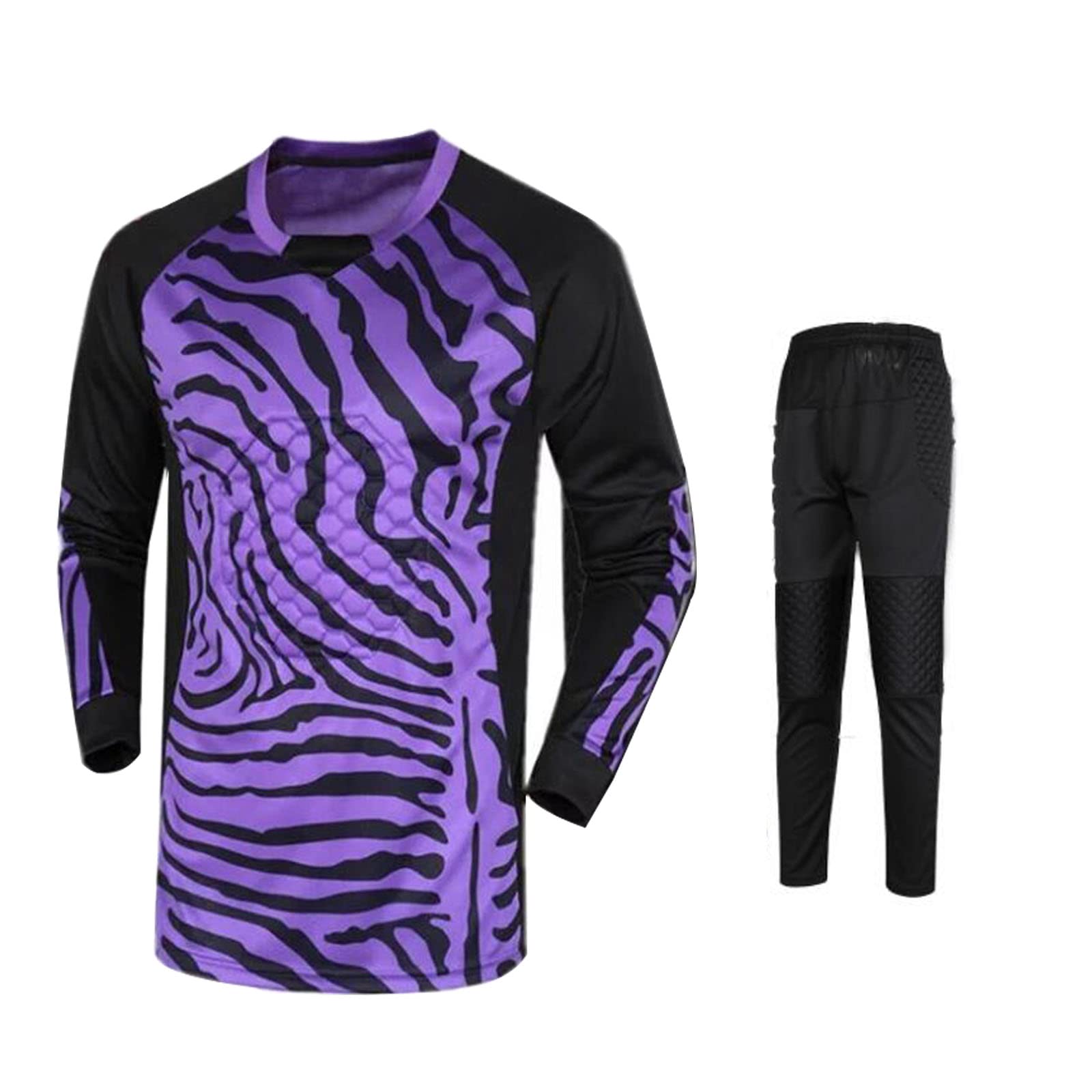Gardien But Football Gardien de But Uniforme Kit Anti-Collision Chemises à Manches Longues Pantalons Uniformes d'entraînement Costume de Sport de Gardien de But pour Adultes Z0-2