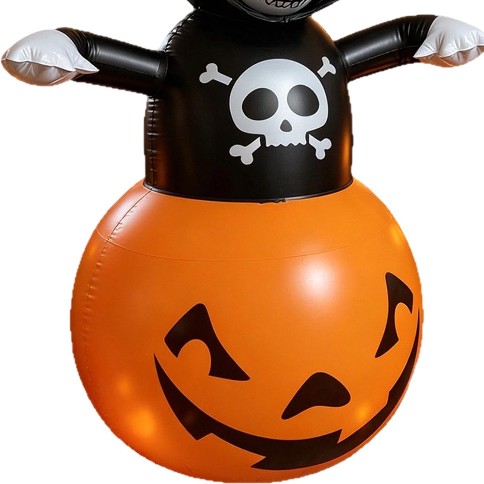 Nadmuchiwane Dekoracje Halloween na Zewnątrz Dekoracja z Czaszką i Dynią | Dekoracje Ogrodowe Halloween na Ganek, Patio, Podwórko, Przyjęcia, Wnętrze, Dom, Dom Strachów, Święta