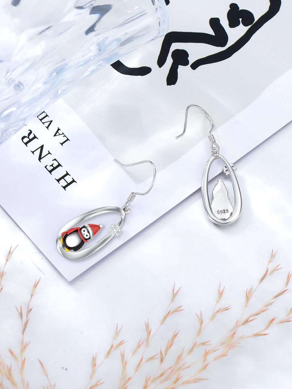 Christmas Dangle Earrings 925 Sterling Silver Holiday Xmas Jewelry Gifts for Women Daughters