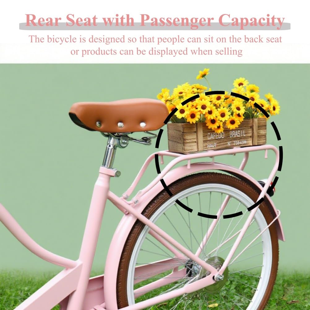 Carrito de Venta Ambulante de Comida móvil de Gran tamaño con Triciclo, para Plantas con Estante de exhibición Abierto de 4 Capas, para Venta minorista y Entrega a Domicilio