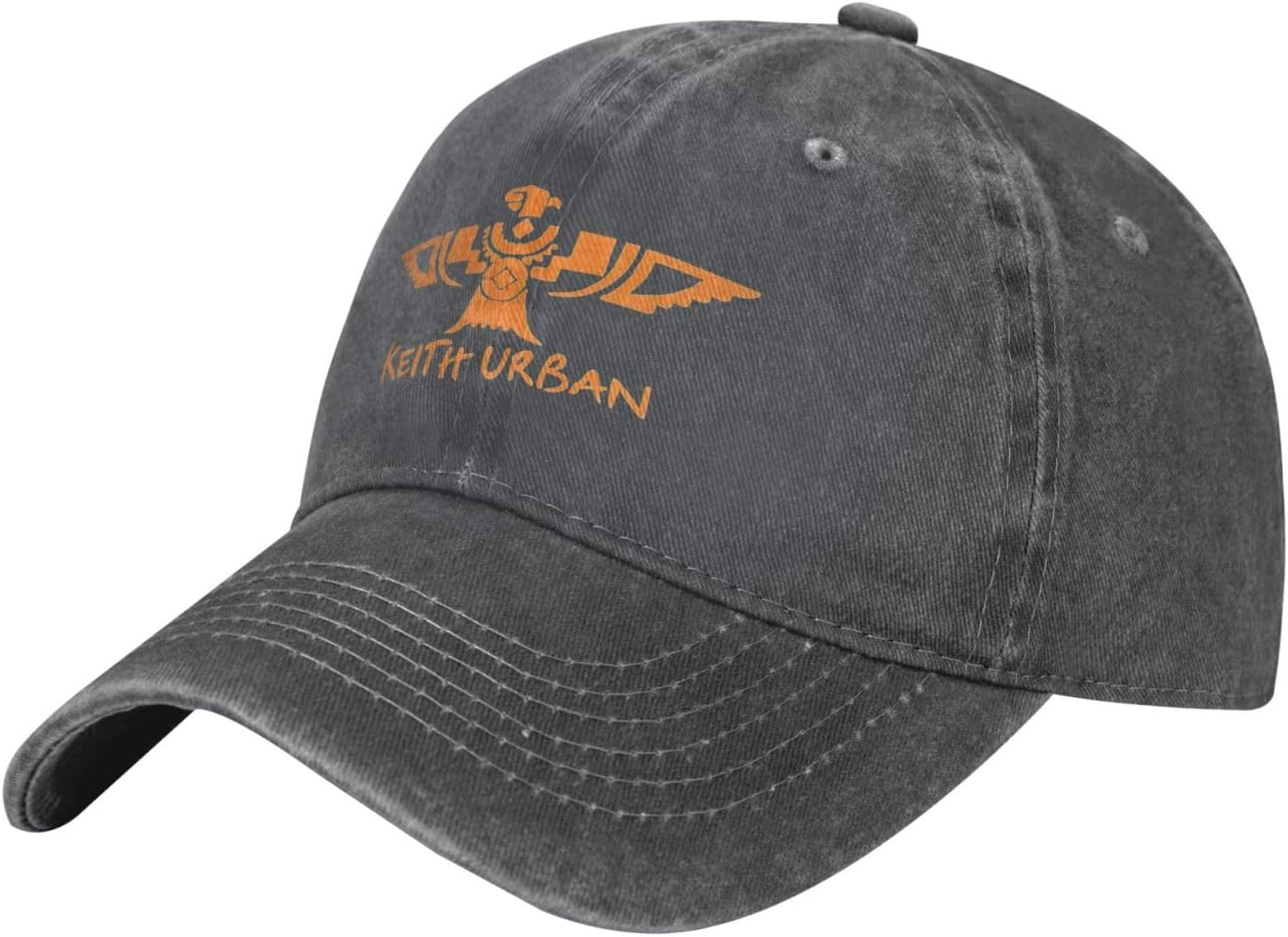 Keith Music Urban Hats Vintage Washed Cotton Dad Hat Adjustable Baseball Cap for Men Women Unisex Black