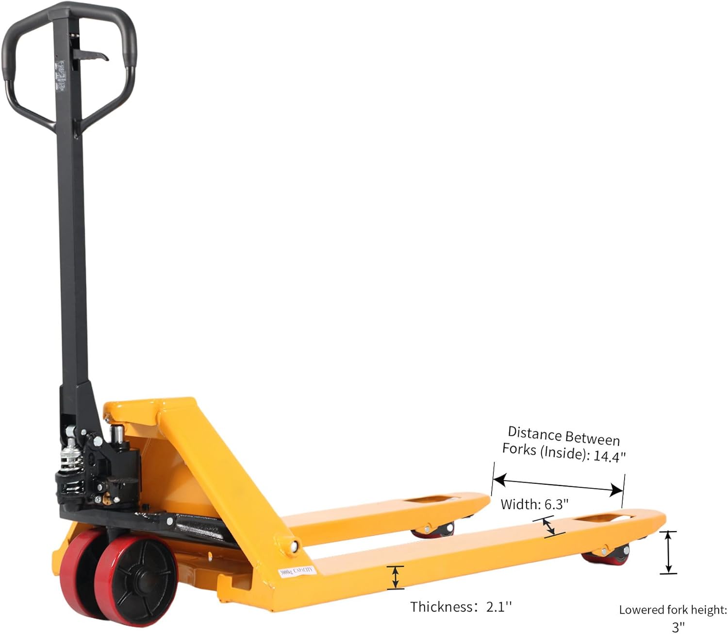 APOLLO Manual Pallet Jack 5500lbs Capacity 7.3" Lifting Height Hand Pallet Truck 27" W x 48" L Forks with Integrated Pump