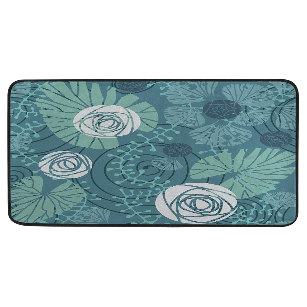 Tapis de cuisine rembourrés et antidérapants à motif floral pour le confort du sol