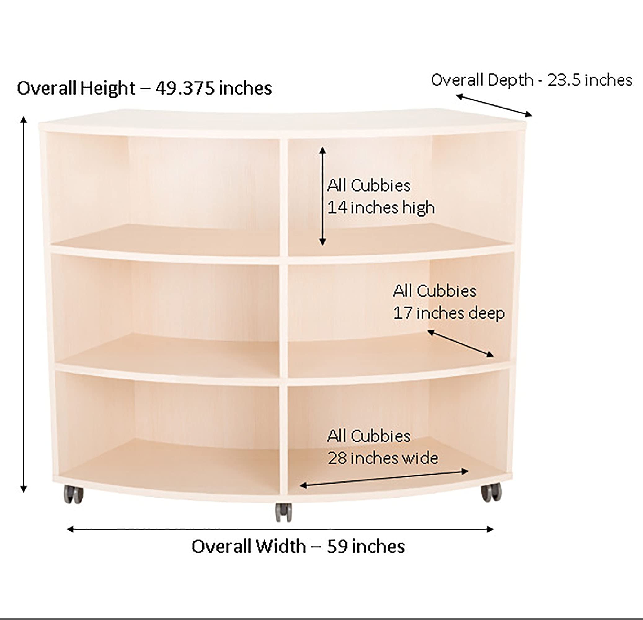 Amazon.co.jp: Learniture 曲面移動棚/本棚 6つの開口部 ナチュラル