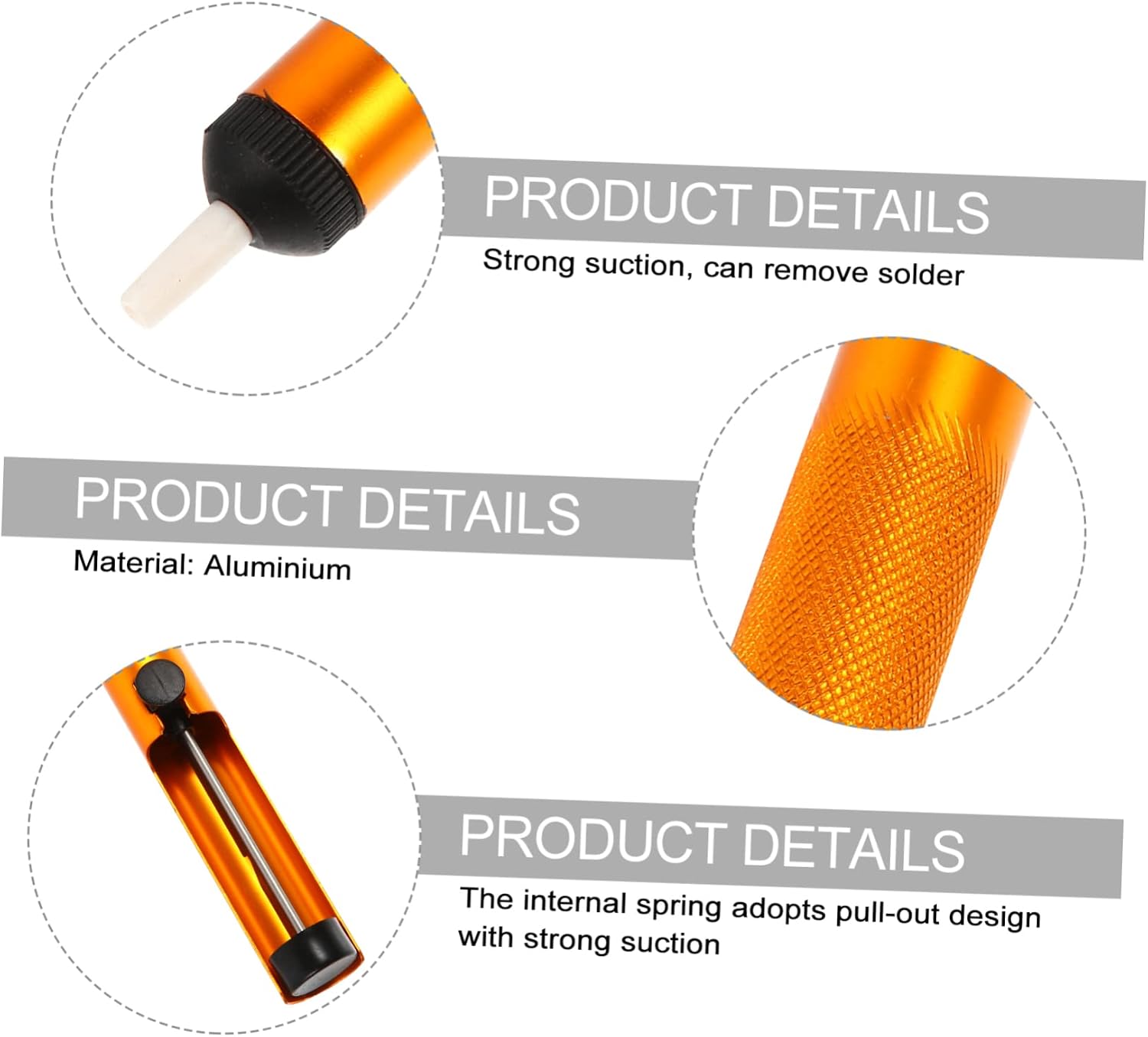 3pcs Solder Sucker Desoldering Pump Vacuum Solder Removal Tool for Electronics Sturdy Aluminum Pump Sucker