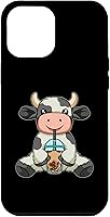 Vista 10 de iPhone 12 mini vaca beber té de burbujas lindos animales con estuche de té Boba