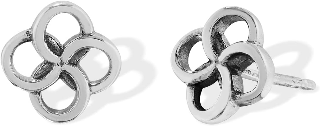 Boma Jewelry Sterling Silver Quatrefoil Knot Stud Earrings