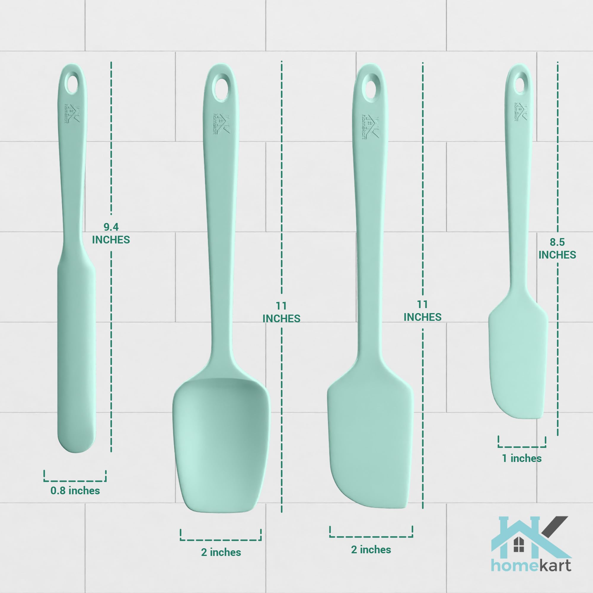 HOMEKART Juego de espátulas de silicona – Espátulas de cocina de goma para hornear, cocinar y mezclar, resistentes al calor y sin BPA, espátulas de silicona para utensilios de cocina antiadherentes,