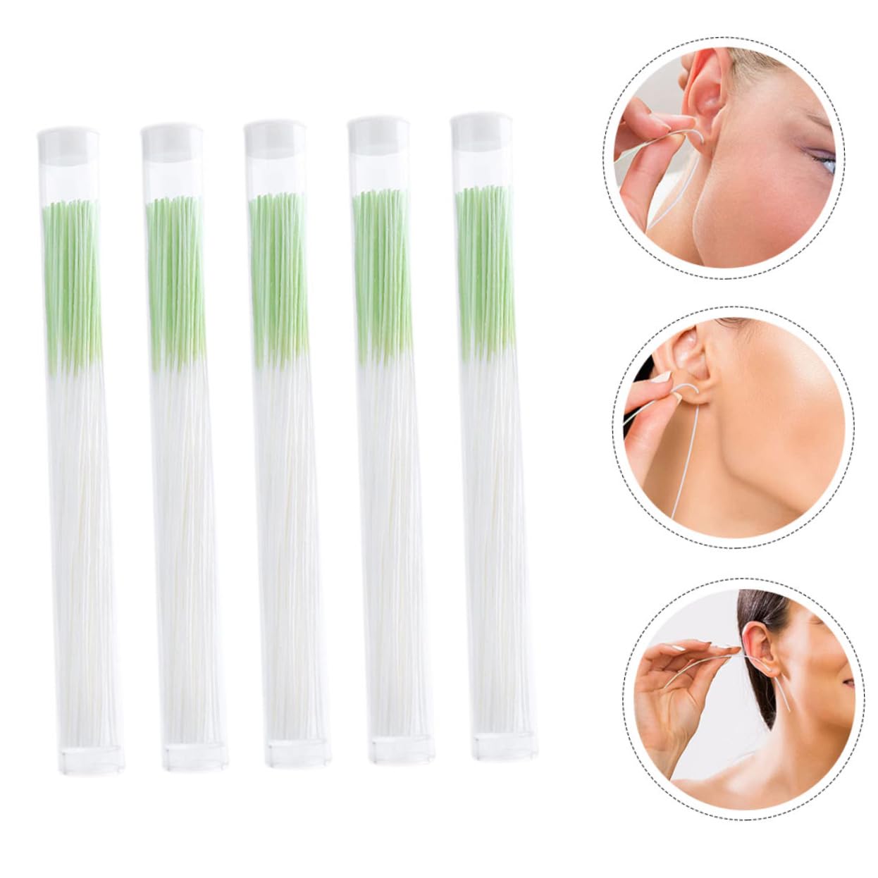 350pcs Ear Piercing Cleaner Floss for Ear Odor Removal Tool Portable Cleaning Lines for Daily Use